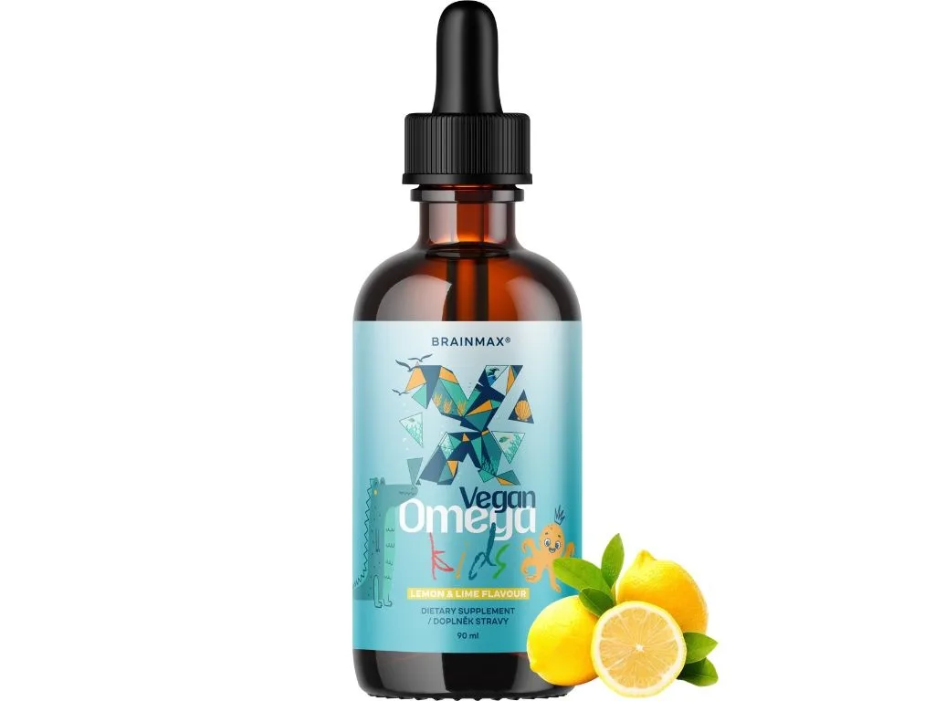BrainMax KIDS Vegan Omega, 90 ml, lahvička s citrusy